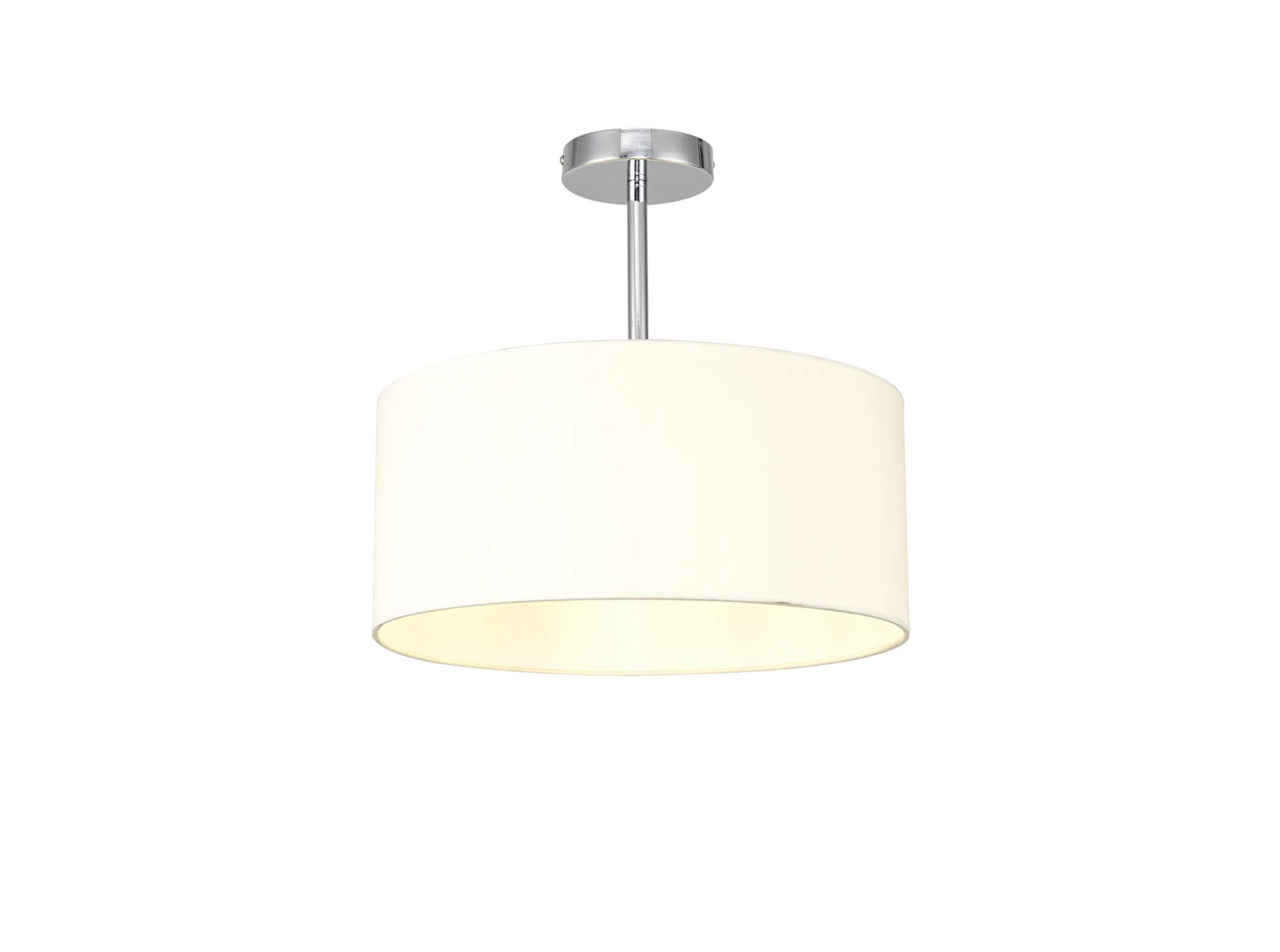 DK0087  Baymont 40cm Semi Flush 1 Light Polished Chrome; Ivory Pearl